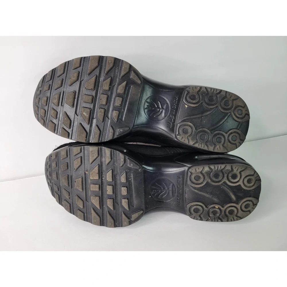Black Knit Slip On Sock Sneakers Air Cushion Platform Walking Shoes Size 42